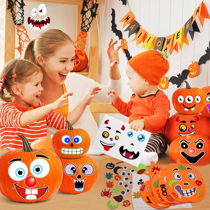 Natonhi 430Pcs Halloween Crafts Kit, Halloween Activitie Foam Pumpkin with Pumpkin Face Stickers for Kids DIY Art and Craft Set Holiday Decoration Party Favors Supplies - Image 5